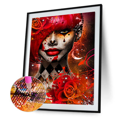 Gothic Makeup Girl 30*40Ccm(canvas) full round drill diamond painting