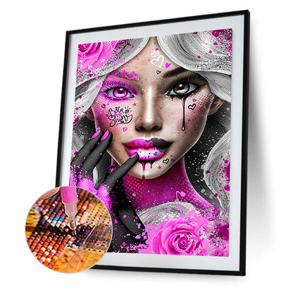 Gothic Makeup Girl 30*40Ccm(canvas) full round drill diamond painting