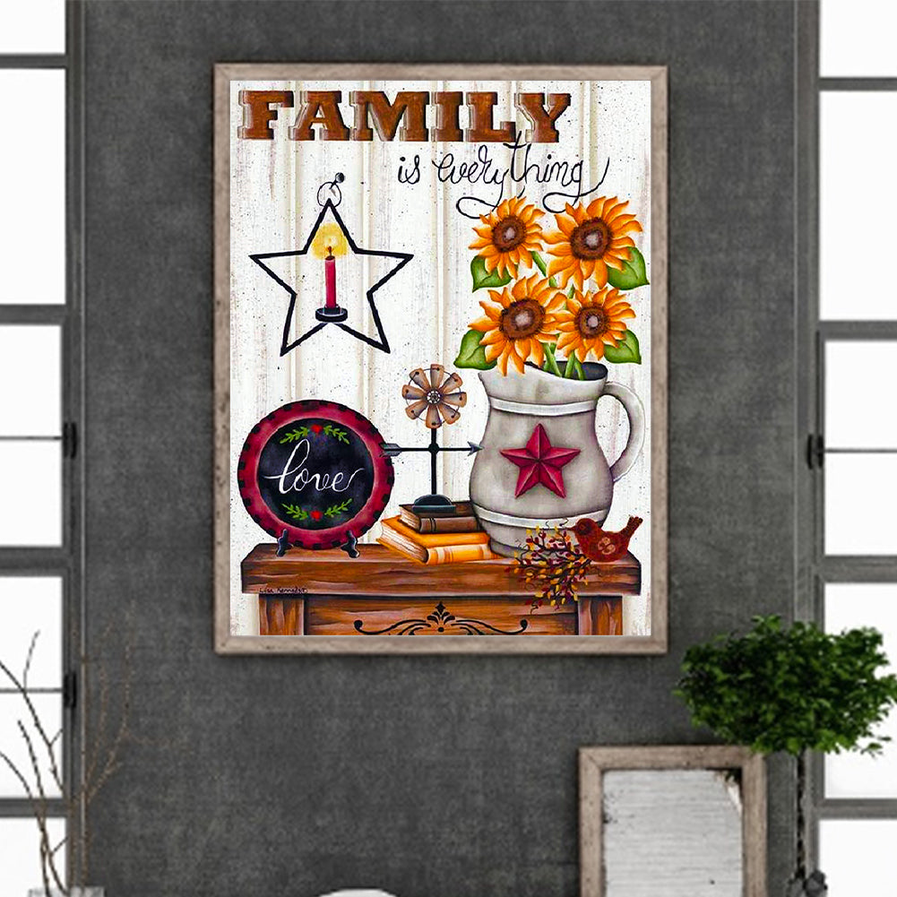 Sunflower Flower 50*60Ccm(canvas) full round drill diamond painting