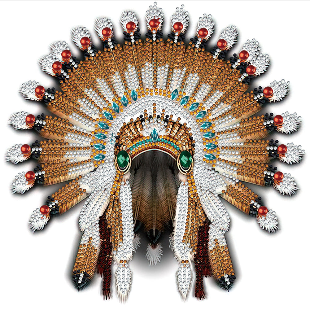 Native American War Hat - Special Shaped Drill Diamond Painting 30*30CM