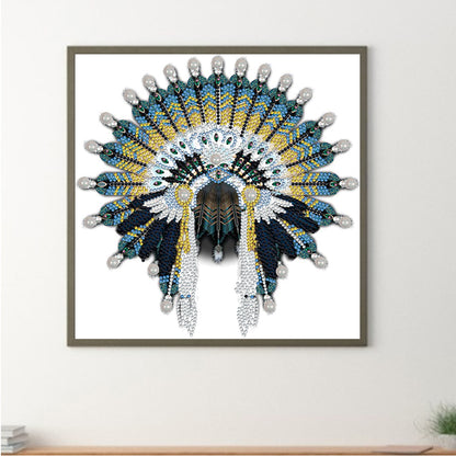Native American War Hat - Special Shaped Drill Diamond Painting 30*30CM
