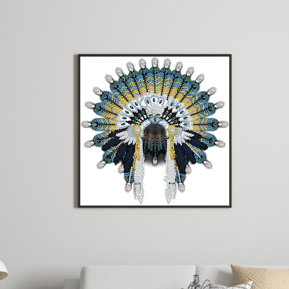 Native American War Hat - Special Shaped Drill Diamond Painting 30*30CM