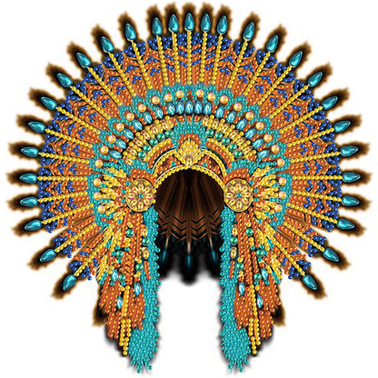 Native American War Hat - Special Shaped Drill Diamond Painting 30*30CM
