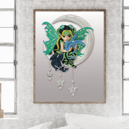 Moon Girl - Special Shaped Drill Diamond Painting 30*40CM