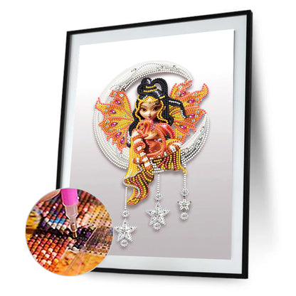 Moon Girl - Special Shaped Drill Diamond Painting 30*40CM