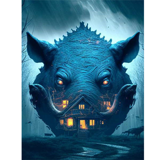 Animal Haunted House - Pig - Full Square Drill Diamond Painting 30*40CM