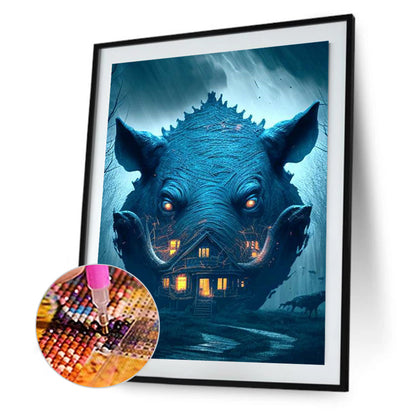 Animal Haunted House - Pig - Full Square Drill Diamond Painting 30*40CM