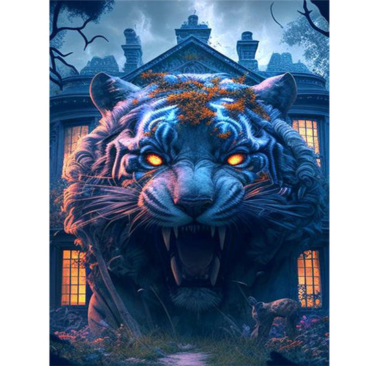 Animal Haunted House - Tiger - Full Square Drill Diamond Painting 30*40CM