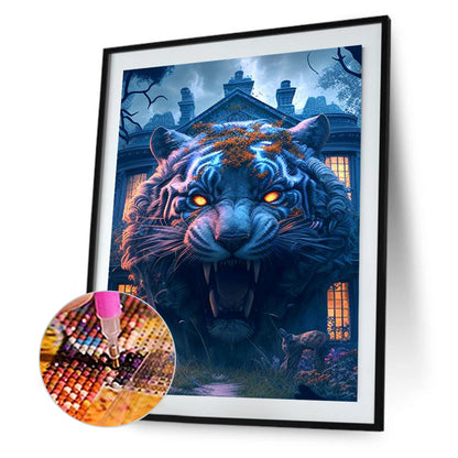 Animal Haunted House - Tiger - Full Square Drill Diamond Painting 30*40CM