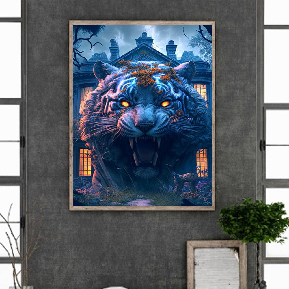 Animal Haunted House - Tiger - Full Square Drill Diamond Painting 30*40CM