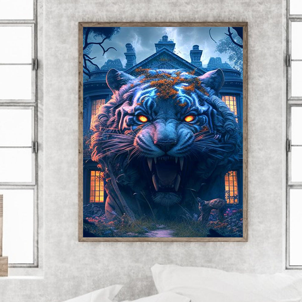 Animal Haunted House - Tiger - Full Square Drill Diamond Painting 30*40CM