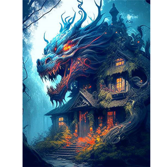 Animal Haunted House - Dragon - Full Square Drill Diamond Painting 30*40CM