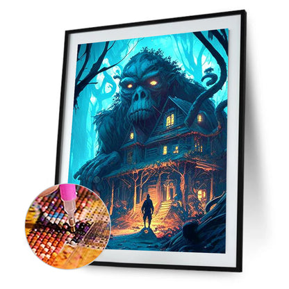 Animal Haunted House - Monkey - Full Square Drill Diamond Painting 30*40CM