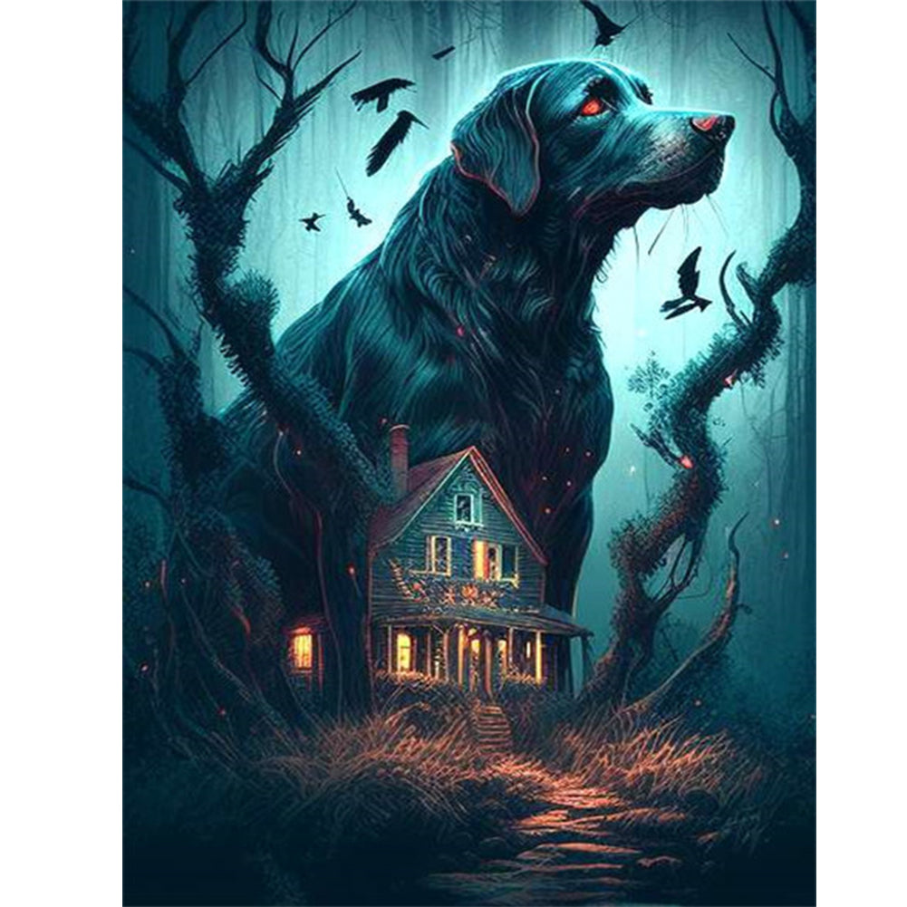 Animal Haunted House - Dog - Full Square Drill Diamond Painting 30*40CM