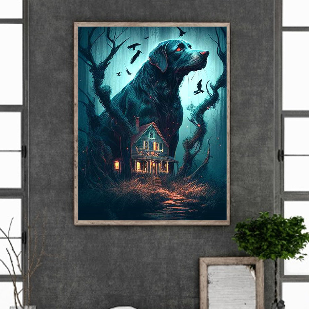 Animal Haunted House - Dog - Full Square Drill Diamond Painting 30*40CM