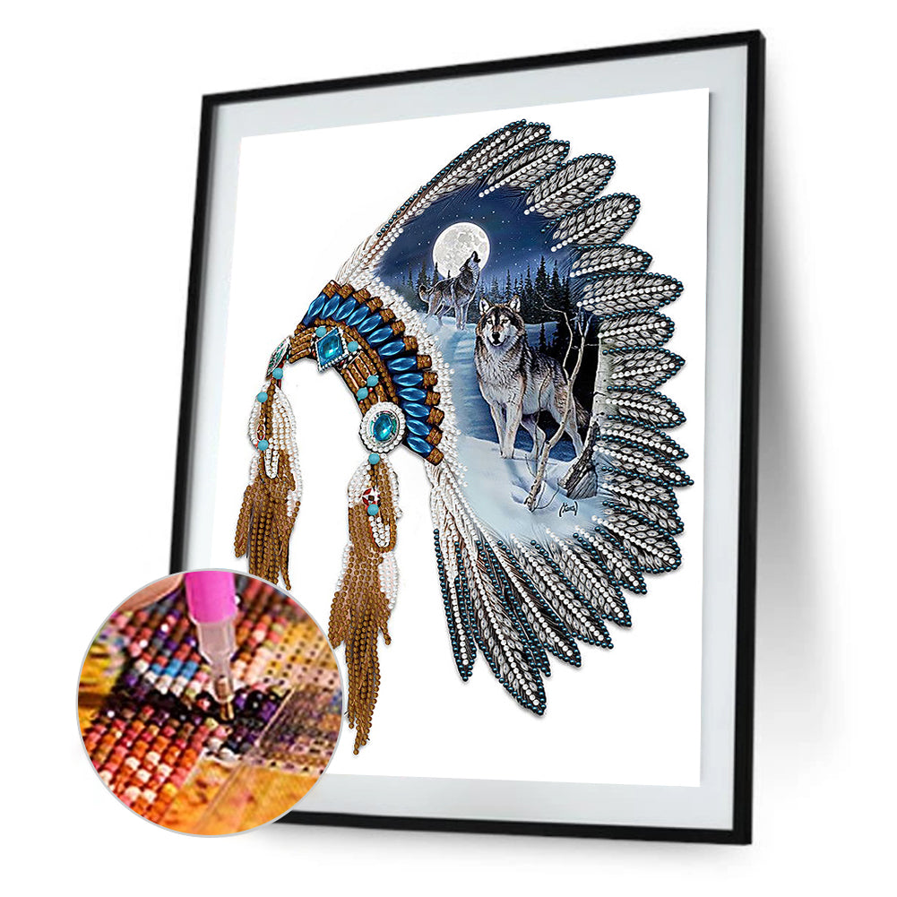 Indian Style Headgear - Special Shaped Drill Diamond Painting 30*40CM