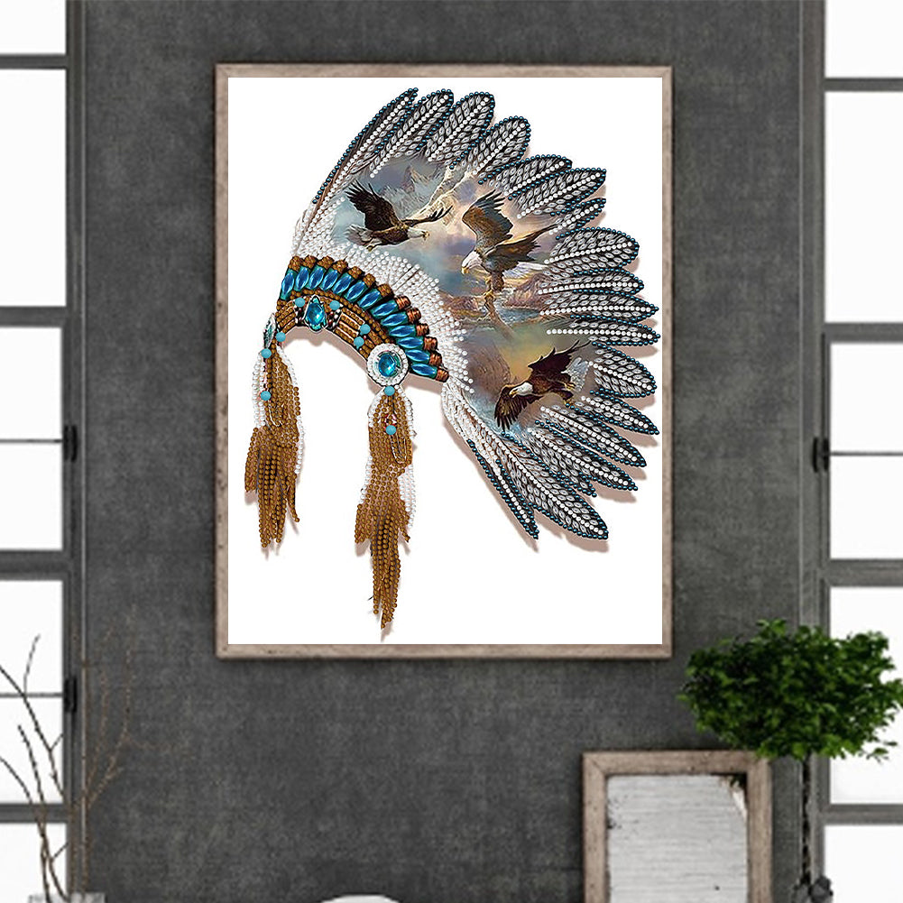 Indian Style Headgear - Special Shaped Drill Diamond Painting 30*40CM