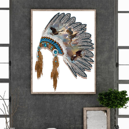 Indian Style Headgear - Special Shaped Drill Diamond Painting 30*40CM