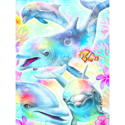 Dolphin - Full Round Drill Diamond Painting 30*40CM