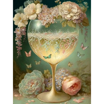 Flower Goblet - Full Round Drill Diamond Painting 30*40CM