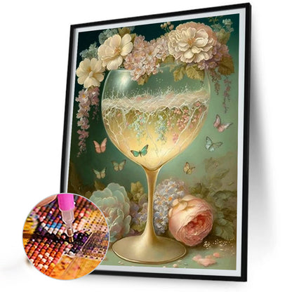 Flower Goblet - Full Round Drill Diamond Painting 30*40CM