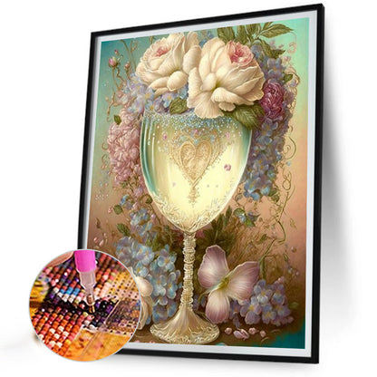 Flower Goblet - Full Round Drill Diamond Painting 30*40CM