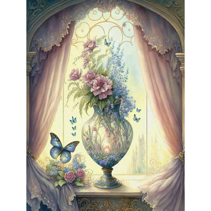 Flower Vase - Full Round Drill Diamond Painting 30*40CM