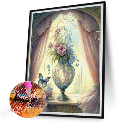 Flower Vase - Full Round Drill Diamond Painting 30*40CM