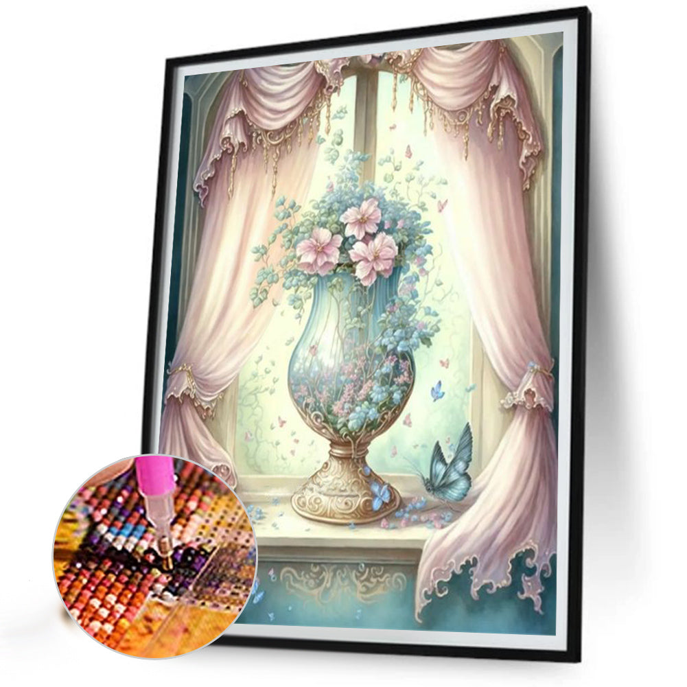 Flower Vase - Full Round Drill Diamond Painting 30*40CM