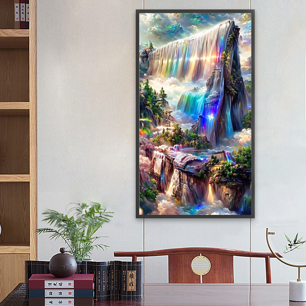 Dream Rainbow Waterfall 40*70Ccm(canvas) full round drill diamond painting