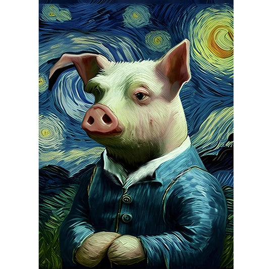 Star Pig 30*40Ccm(canvas) full round drill diamond painting