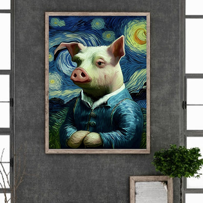 Star Pig 30*40Ccm(canvas) full round drill diamond painting