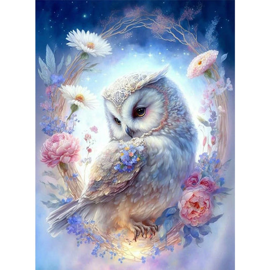 Owl 45*60Ccm(canvas) full round drill diamond painting