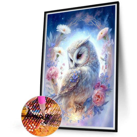 Owl 45*60Ccm(canvas) full round drill diamond painting