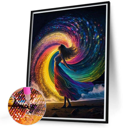 Rainbow Goddess-O650*65cm(canvas) full-round drill diamond painting