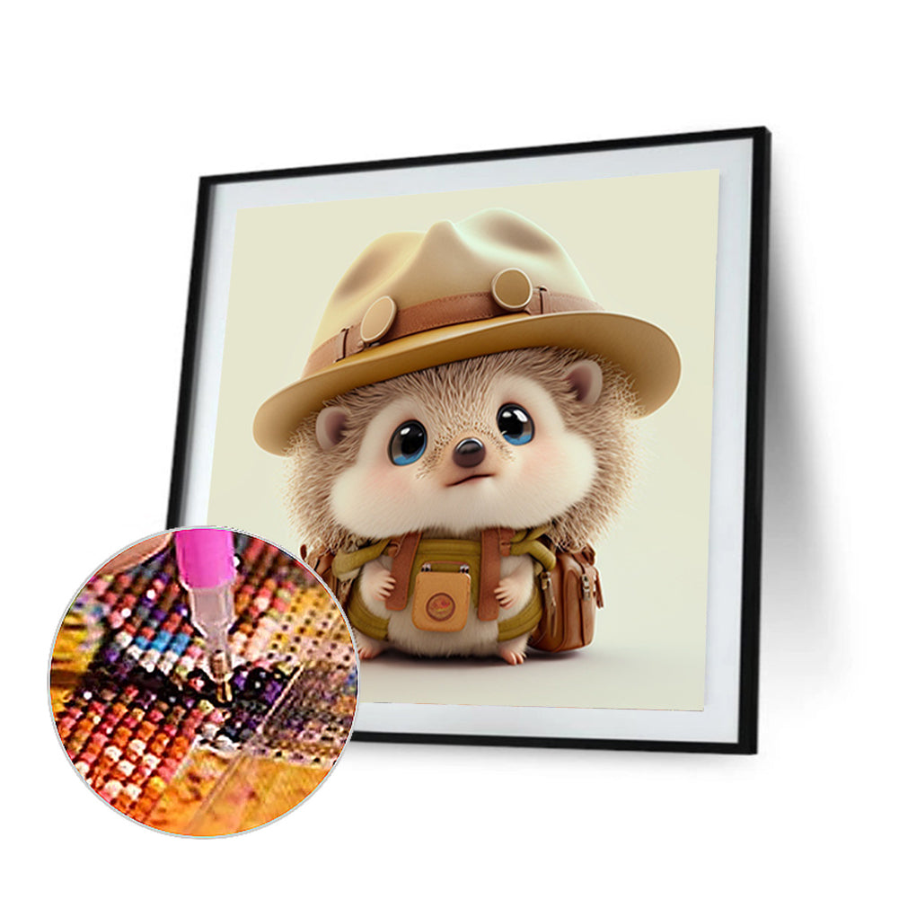 Little Detective Hedgehog-O630*30cm(canvas) full-round drill diamond painting