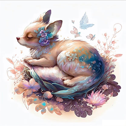 Sleeping Fox-O630*30cm(canvas) full-round drill diamond painting