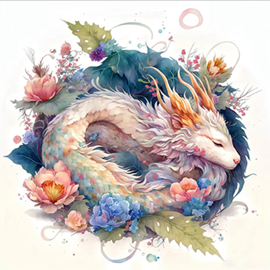 Sleeping White Dragon-O630*30cm(canvas) full-round drill diamond painting