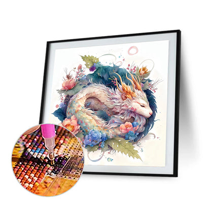 Sleeping White Dragon-O630*30cm(canvas) full-round drill diamond painting