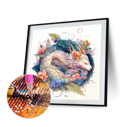 Sleeping White Dragon-O630*30cm(canvas) full-round drill diamond painting