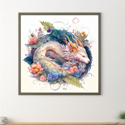 Sleeping White Dragon-O630*30cm(canvas) full-round drill diamond painting