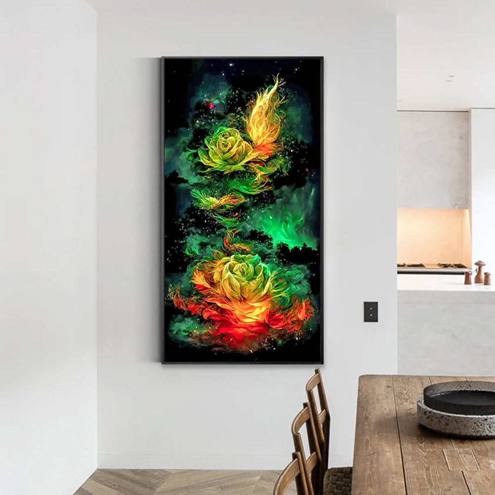 Fluorescent Rose Flower-O640*70cm(canvas) full-round drill diamond painting