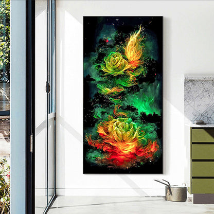 Fluorescent Rose Flower-O640*70cm(canvas) full-round drill diamond painting