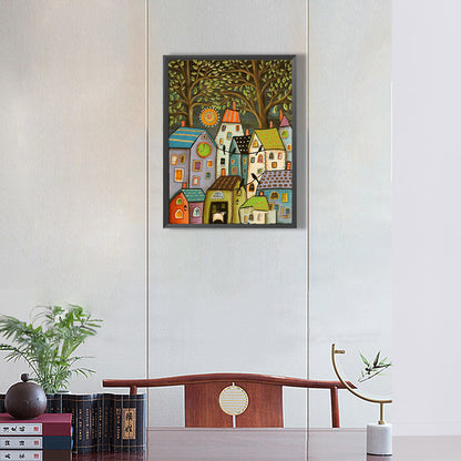 House In The Heart Of The Forest-O630*40cm(canvas) full-round drill diamond painting