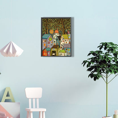 House In The Heart Of The Forest-O630*40cm(canvas) full-round drill diamond painting