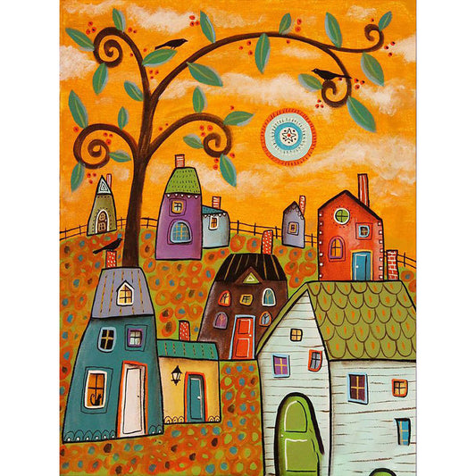 House On The Hill - Full Round Drill Diamond Painting 30*40CM