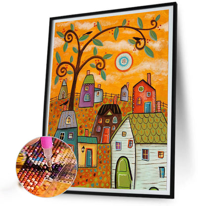 House On The Hill - Full Round Drill Diamond Painting 30*40CM