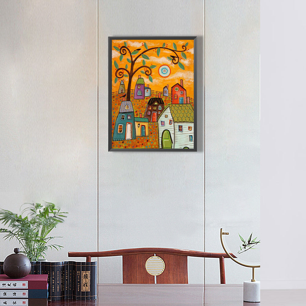 House On The Hill - Full Round Drill Diamond Painting 30*40CM