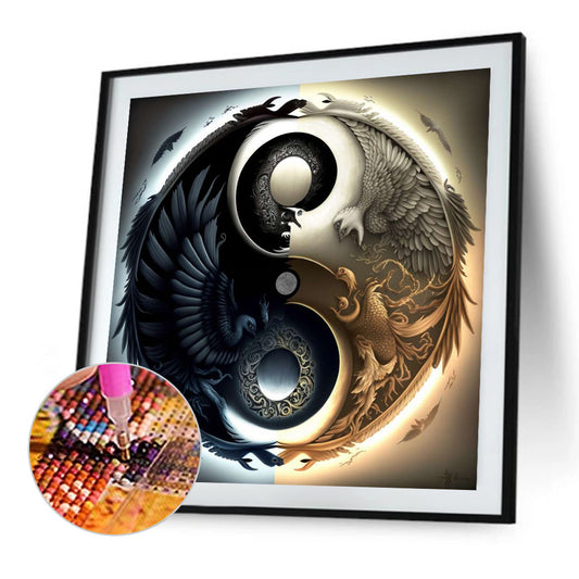Phoenix Yin And Yang Diagram 50*50Ccm(canvas) full round drill diamond painting