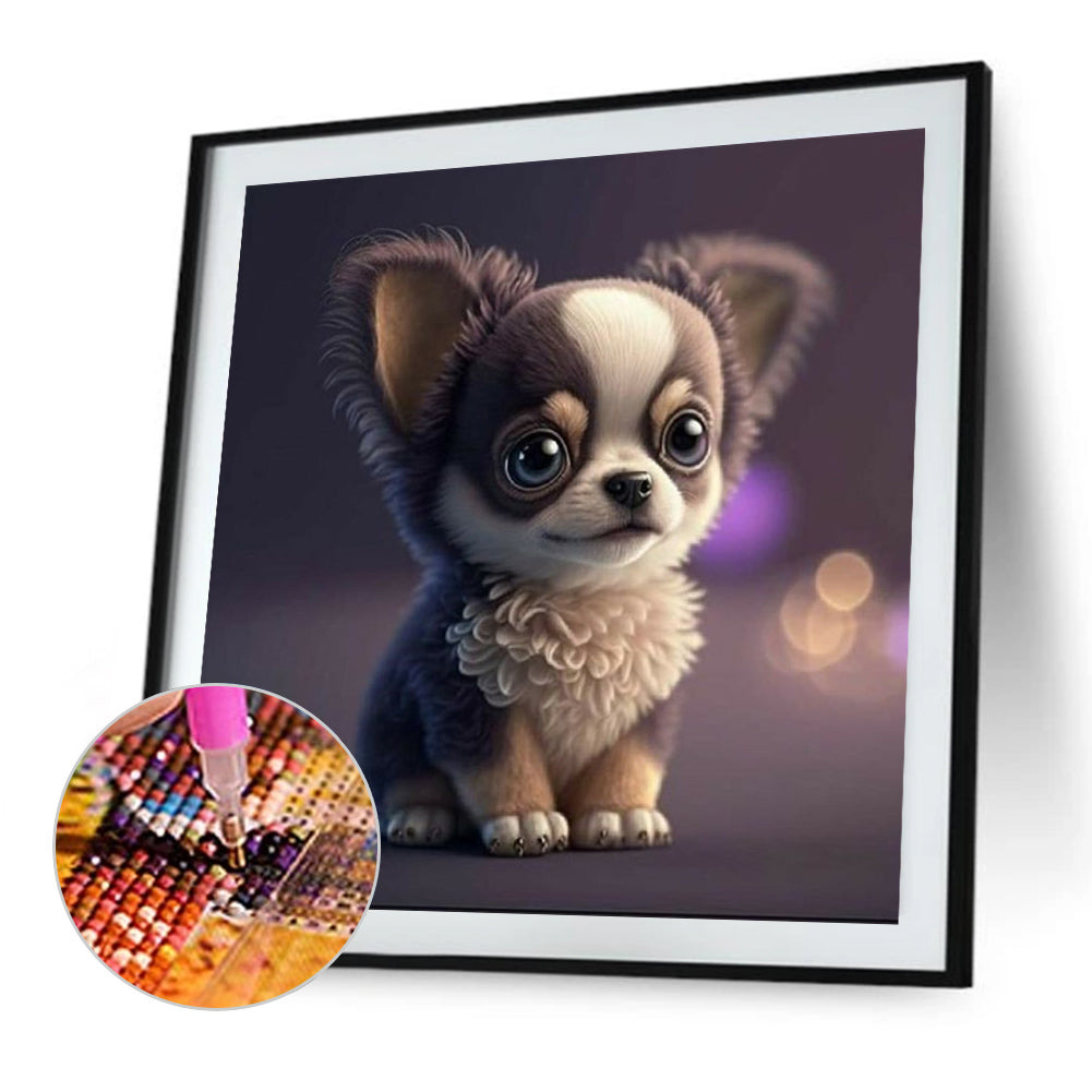 Cute Puppy 30*30Ccm(canvas) full round drill diamond painting